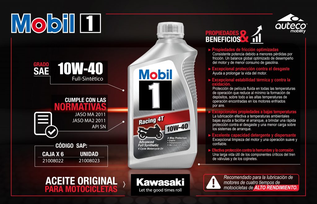 Aceite 10w40 Mobil 1 Racing Full Sintético moto 4t MOBIL