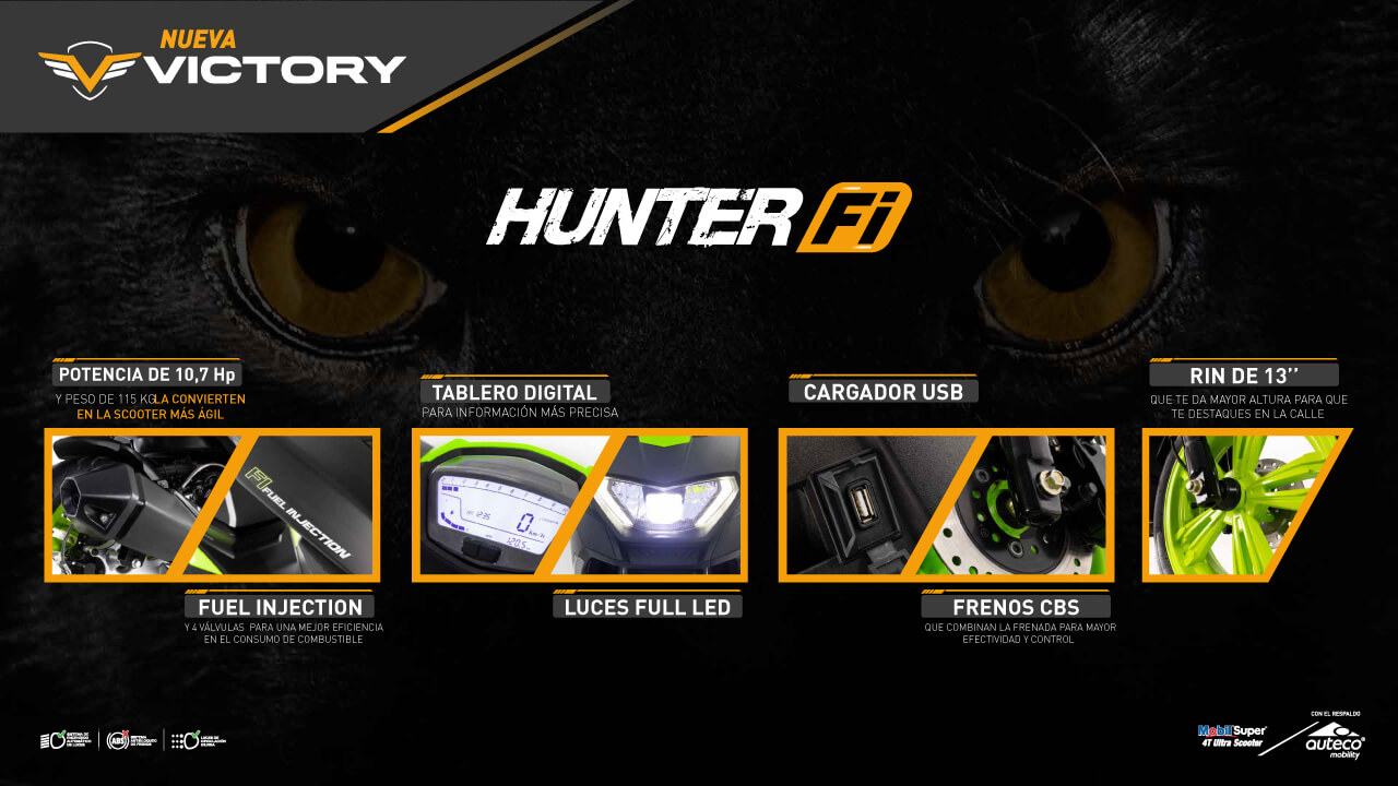 Especificaciones técnicas - Motocicleta Victory Hunter Fi”